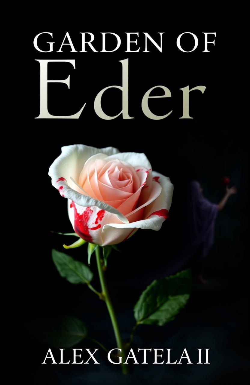 A captivating book cover for a murder mystery titled 'Garden of Eden'