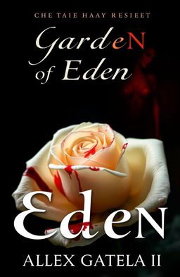 A captivating book cover for a murder mystery titled 'Garden of Eden'