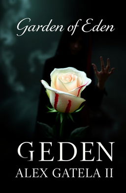 A captivating book cover for a murder mystery titled 'Garden of Eden'