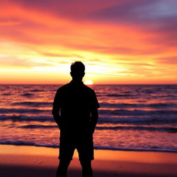 A stunning Facebook profile picture depicting a serene ocean sunset silhouette