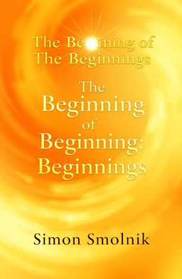 An elegant book cover design featuring a luxurious golden title "The Beginning of The Beginnings" at the top, radiating light and energy