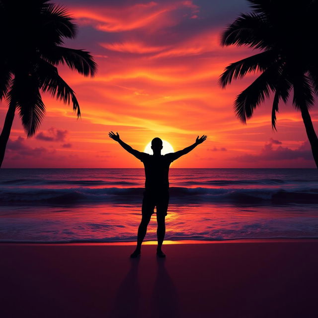 A stunning Facebook profile picture featuring a serene ocean sunset silhouette