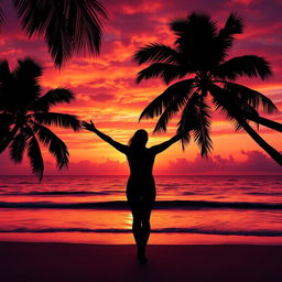 A stunning Facebook profile picture that showcases a serene ocean sunset silhouette