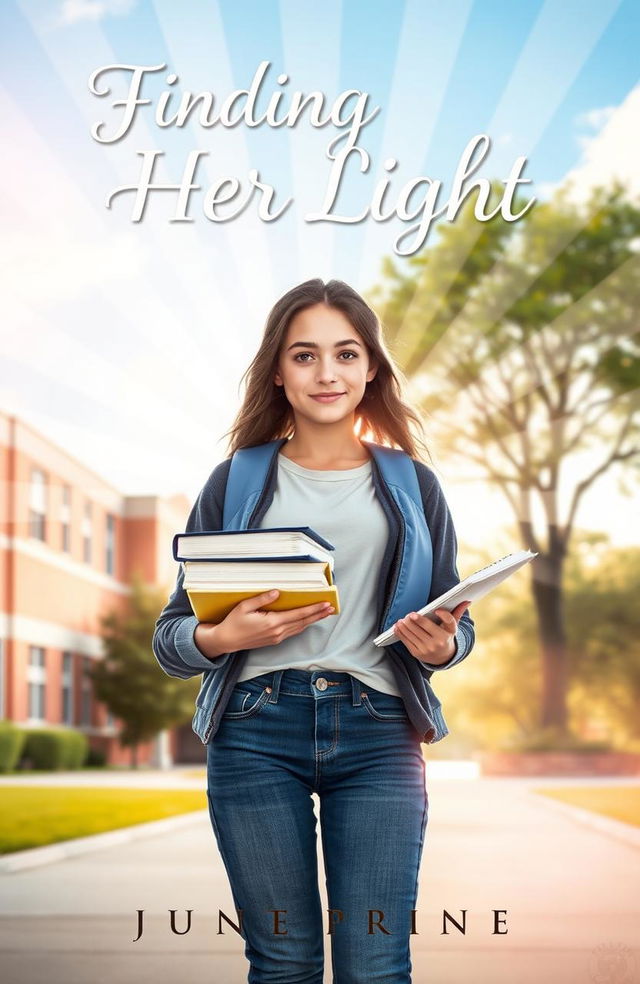 A captivating book cover for 'Finding Her Light'