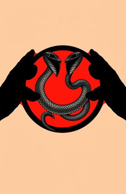 A striking and symbolic image featuring a black and red color scheme