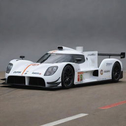 A Le Mans racing car from the 2010s, demonstrating the convergence of refined aerodynamics, hybrid technology, and stylish aesthetics. It features aggressive lines, a low-slung body, tactically placed vents, and a two-tone color scheme for added visual impact