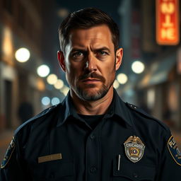 A human police officer from the Chicago Police Department, inspired by the lore of the movie Bright