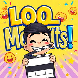 A vibrant and eye-catching thumbnail for comedy videos, featuring bold, colorful typography that says 'LOL Moments!' in large letters