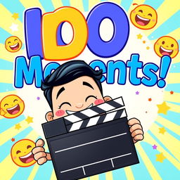 A vibrant and eye-catching thumbnail for comedy videos, featuring bold, colorful typography that says 'LOL Moments!' in large letters
