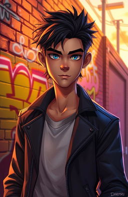 A digital illustration depicting a character named Dimitri in an evocative and intriguing scene