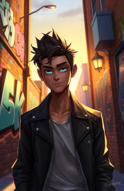 A digital illustration depicting a character named Dimitri in an evocative and intriguing scene