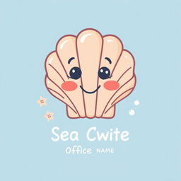 A stylized seashell logo featuring a friendly face