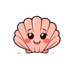 A stylized seashell logo featuring a friendly face