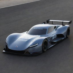 A NASCAR car from the year 2024, combining contemporary technology with traditional racing aesthetics. The vehicle sports an aerodynamic design, high-performance electric engine, carbon-fiber bodywork, and state-of-the art digital displays in the driver's cockpit