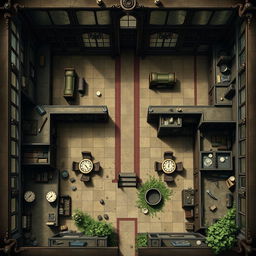 A top-down Dungeons and Dragons battle map of a dusty magical mansion filled with an excess of mirrors