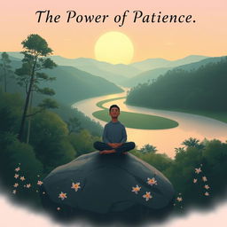 A serene and contemplative artwork that visually encapsulates the theme of 'The Power of Patience' by Rahinatu Hussein