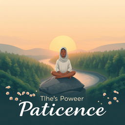 A serene and contemplative artwork that visually encapsulates the theme of 'The Power of Patience' by Rahinatu Hussein