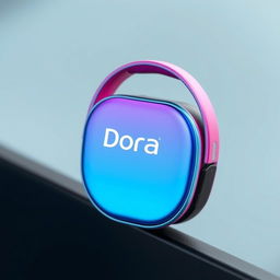 A mini headphone designed with the brand name 'Dora', featuring an innovative listening configuration shaped like a head