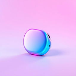 A mini headphone featuring a stunning gradient color scheme that transitions elegantly from blue to pink