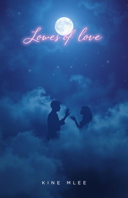A dreamy nightscape with a deep blue and purple color palette, evoking a sense of mystery and romance