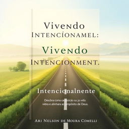 A serene and spiritual book cover featuring a central image of a long, straight road symbolizing an intentional journey extending to the horizon