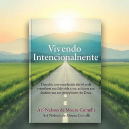 A serene and spiritual book cover featuring a central image of a long, straight road symbolizing an intentional journey extending to the horizon