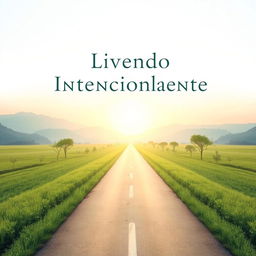 A serene and spiritual book cover featuring a central image of a long, straight road symbolizing an intentional journey, extending towards the horizon