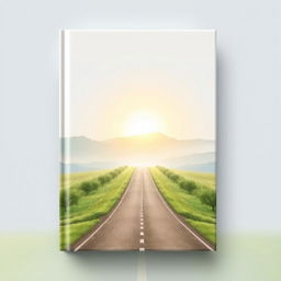 A serene and spiritual book cover featuring a central image of a long straight road symbolizing an intentional journey, extending towards the horizon