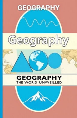 A visually striking book cover for a geography textbook, prominently featuring four different types of lines (curved, straight, dashed, zigzag)