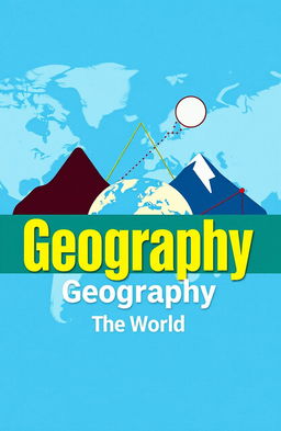 A visually striking book cover for a geography textbook, prominently featuring four different types of lines (curved, straight, dashed, zigzag)