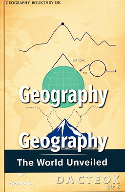 A visually striking book cover for a geography textbook, prominently featuring four different types of lines (curved, straight, dashed, zigzag)