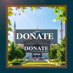A vibrant and inspiring donation flyer for a new mosque being built