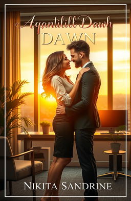 A romantic book cover design for 'Aquantill Dawn' by Nikita Sandrine