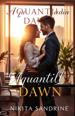 A romantic book cover design for 'Aquantill Dawn' by Nikita Sandrine