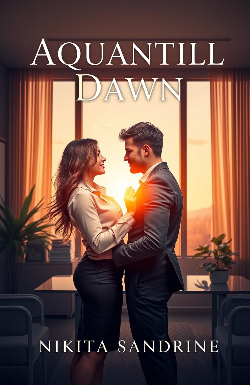 A romantic book cover design for 'Aquantill Dawn' by Nikita Sandrine