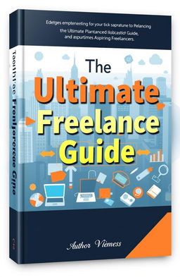 A detailed cover design for a book titled 'The Ultimate Freelance Guide'