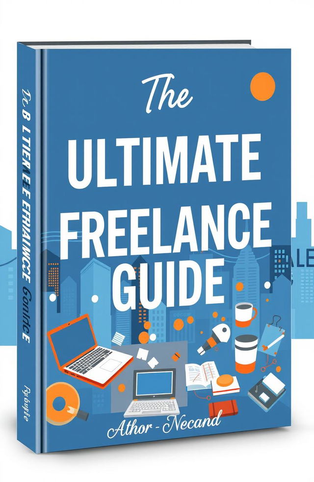 A detailed cover design for a book titled 'The Ultimate Freelance Guide'