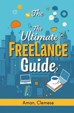 A detailed cover design for a book titled 'The Ultimate Freelance Guide'