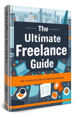 A detailed cover design for a book titled 'The Ultimate Freelance Guide'