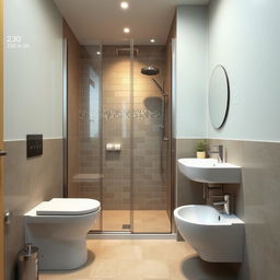 A cozy and modern shower room measuring 2