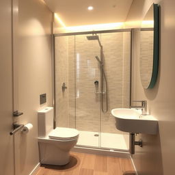 A cozy and modern shower room measuring 2