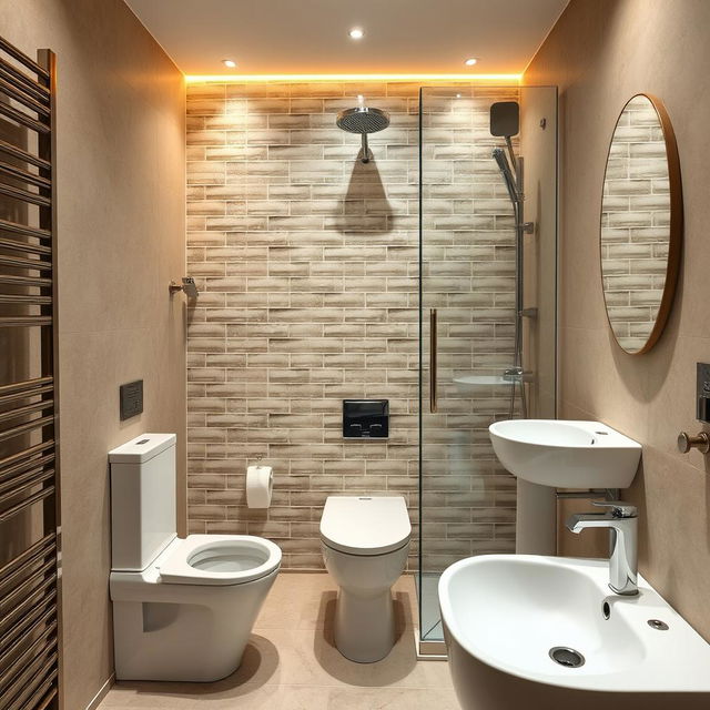 A cozy and modern shower room measuring 2