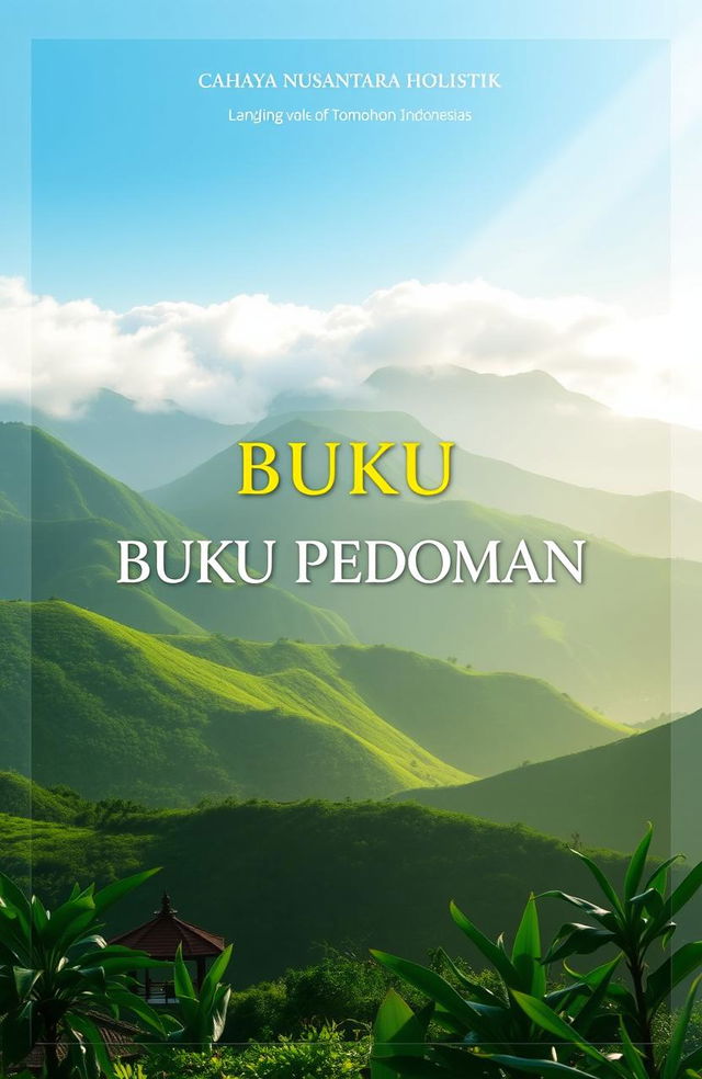 A beautifully designed cover page for a guidebook titled 'BUKU PEDOMAN PT CAHAYA NUSANTARA HOLISTIK'