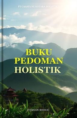 A beautifully designed cover page for a guidebook titled 'BUKU PEDOMAN PT CAHAYA NUSANTARA HOLISTIK'