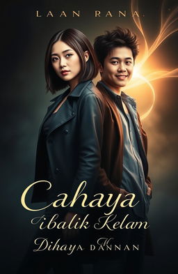 A captivating book cover design for a novel titled 'Cahaya Dibalik Kelam'