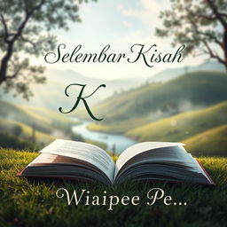 An intriguing novel cover for 'Selembar Kisah', featuring a whimsical and enchanting design that draws in the reader