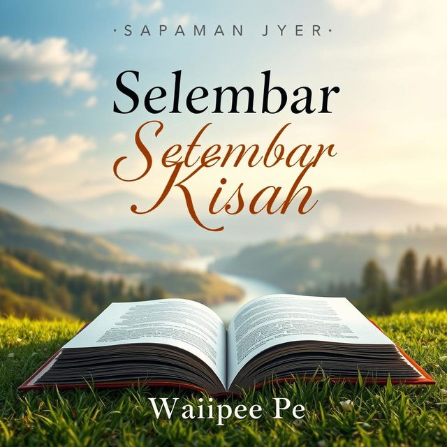 An intriguing novel cover for 'Selembar Kisah', featuring a whimsical and enchanting design that draws in the reader