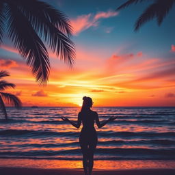 A stunning Facebook profile picture that showcases a serene ocean sunset silhouette