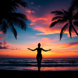 A stunning Facebook profile picture that showcases a serene ocean sunset silhouette