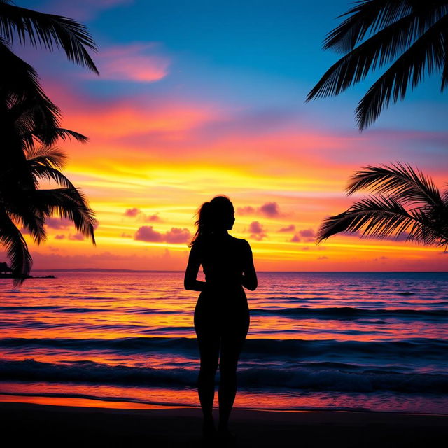 A stunning Facebook profile picture that showcases a serene ocean sunset silhouette